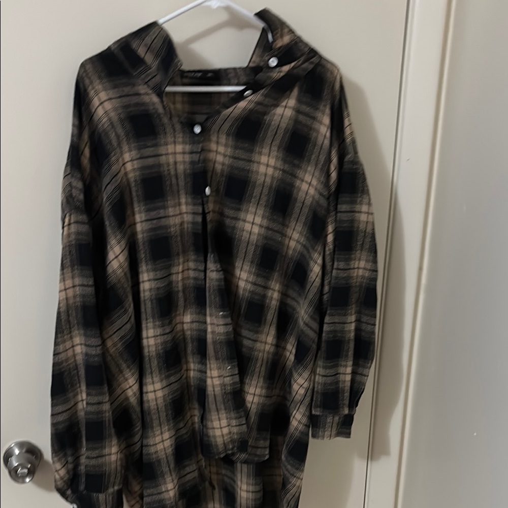 Plaid Button-Up Shirt